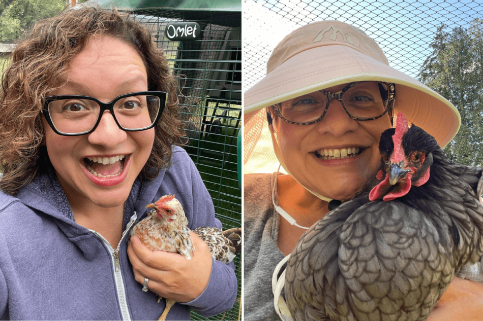 Dalia de Chickenlandia avec ses poules