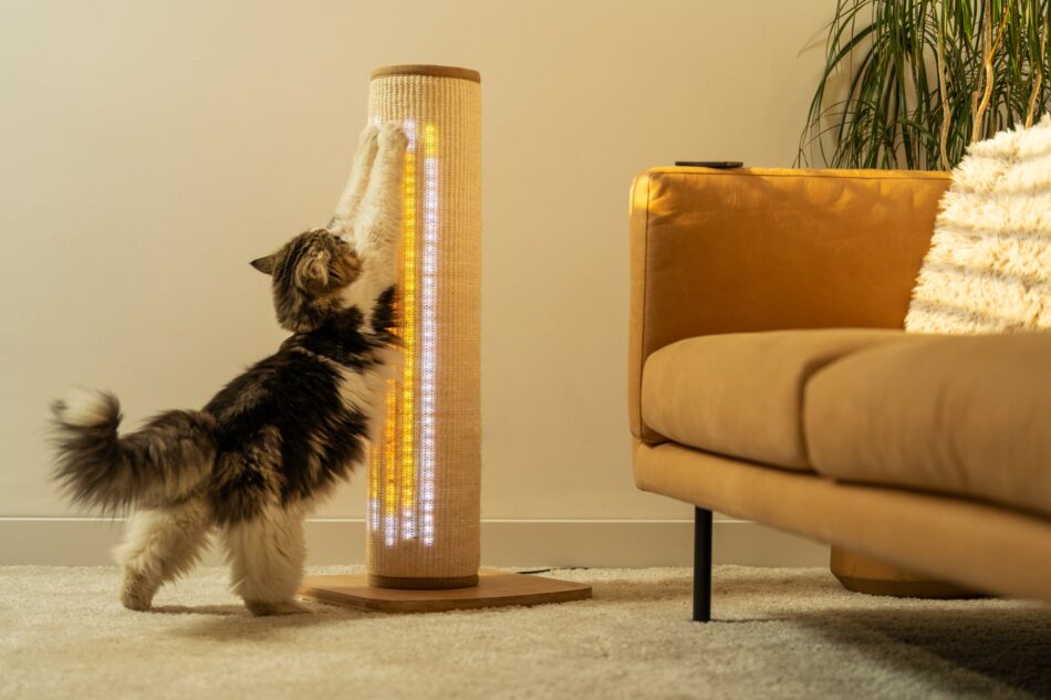 Lumières jaunes du griffoir pour chat Switch